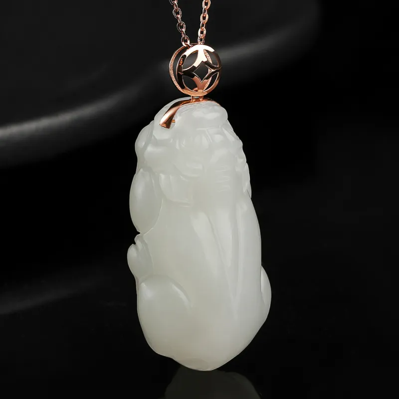 Oriental Jade Hetian Jade Necklaces White Jade Women's-1