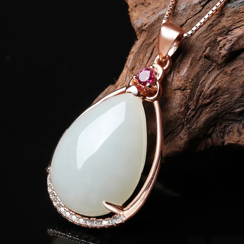 Oriental Jade Necklaces White Jade Women's-4