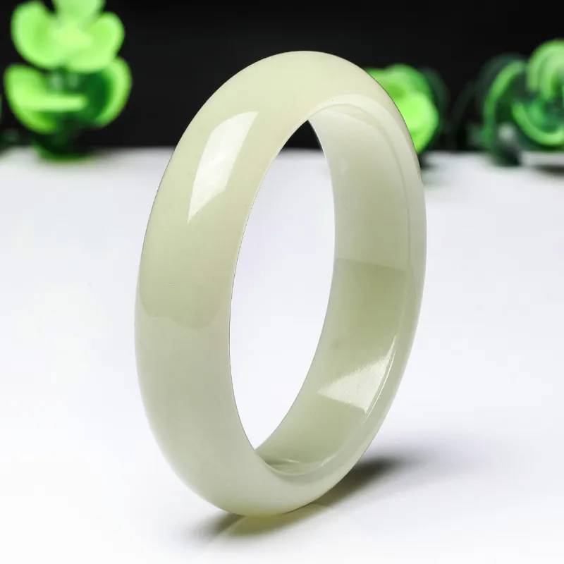 Oriental Jade Bangles Pale Greenish White Jade Women's-1