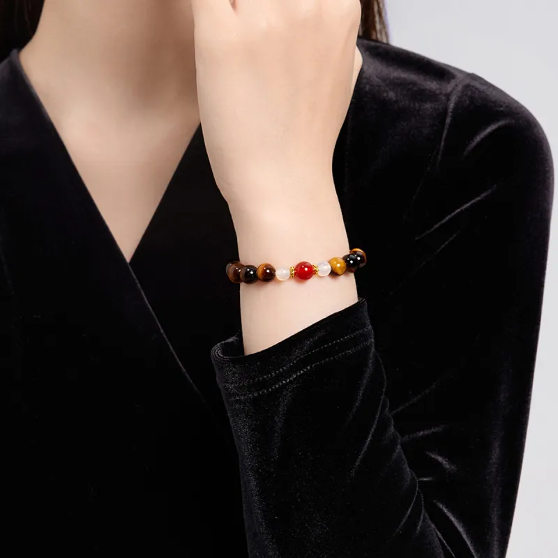 Oriental Jade Tiger's Eye Stone Jade Bracelets Unisex-7