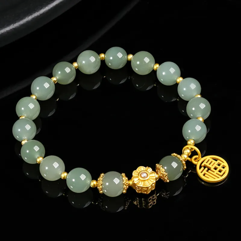 Oriental Jade Hetian Jade Bracelets Pale Greenish White Jade Women's-3