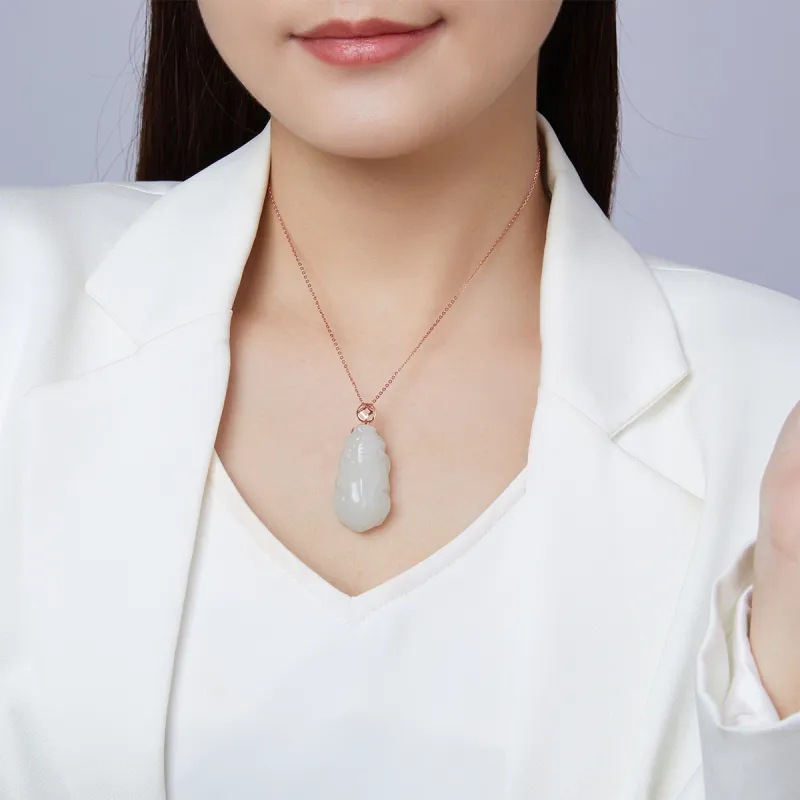 Oriental Jade Hetian Jade Necklaces White Jade Women's-3