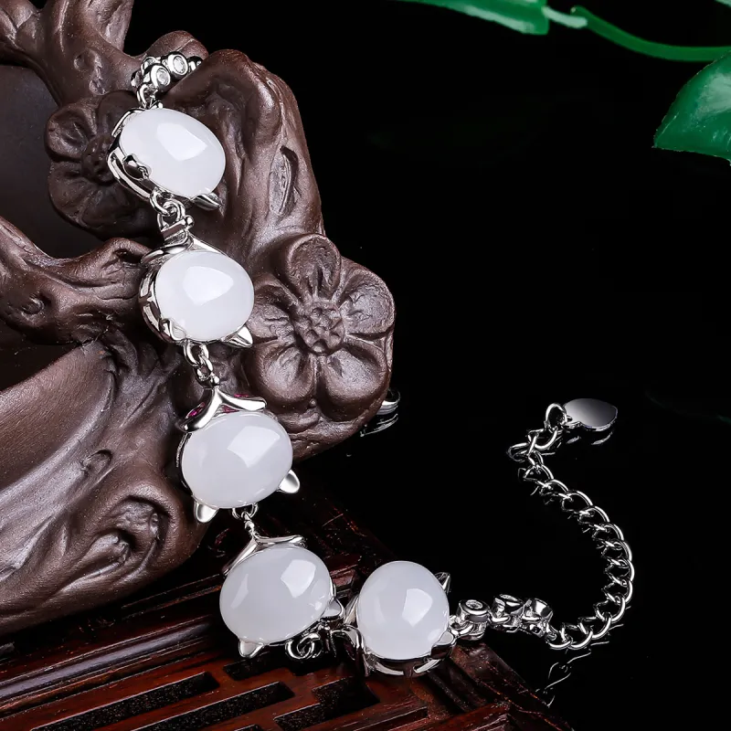 Oriental Jade Bracelets White Jade Women's-4