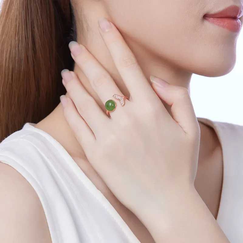 Oriental Jade Hetian Jade Rings Jasper Women's-3