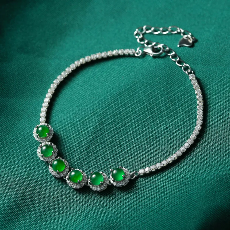 Oriental Jade Ice Type Jadeite Bracelets Women's-3