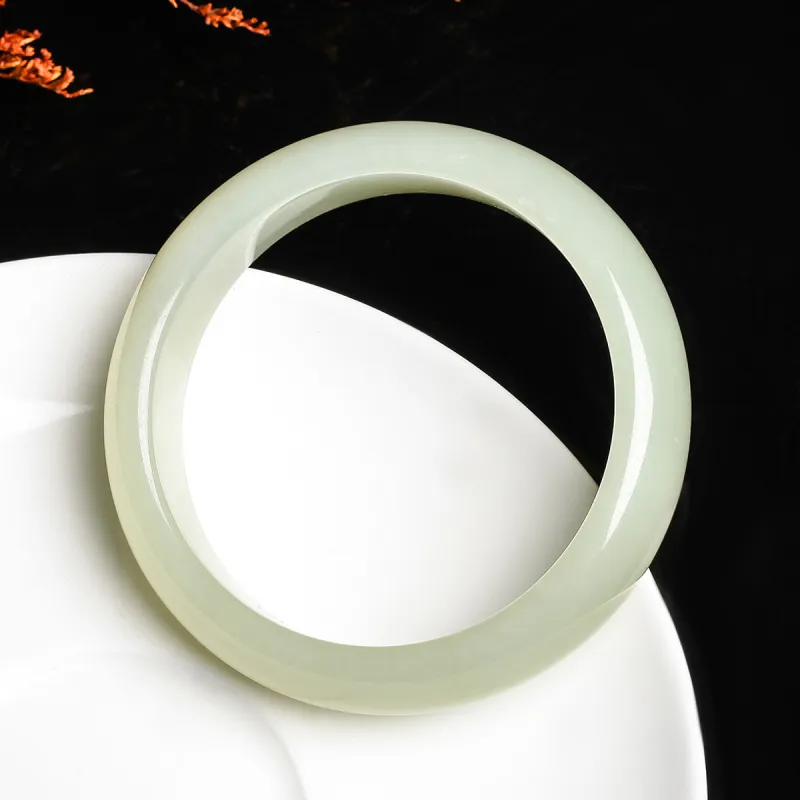Oriental Jade Bangles Pale Greenish White Jade Women's-7
