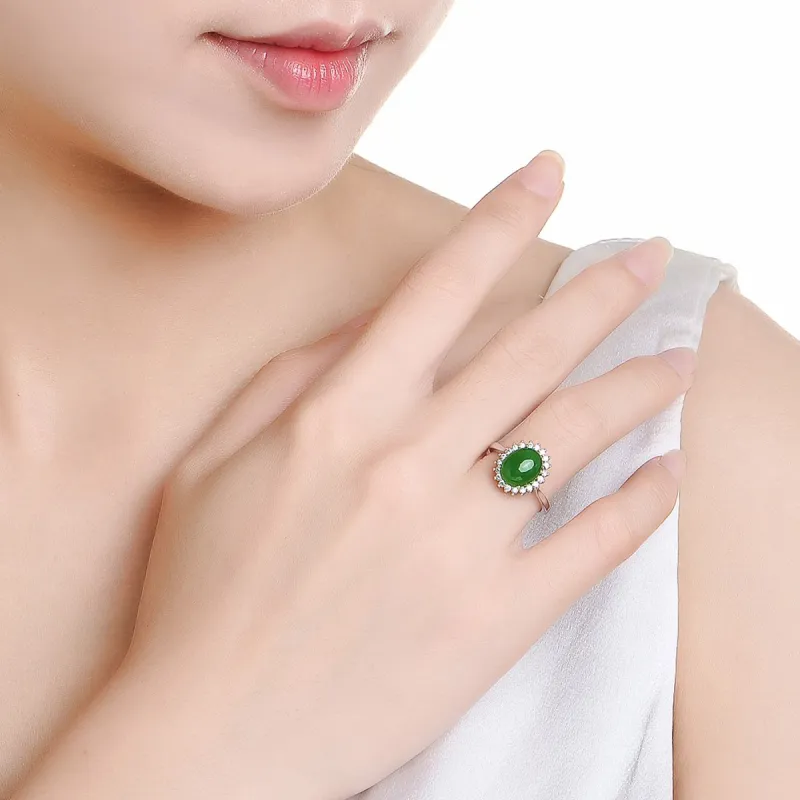 Oriental Jade Hetian Jade Rings Jasper Women's-1