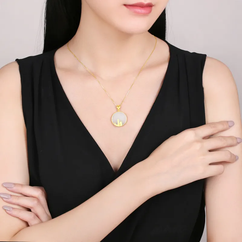 Oriental Jade Hetian Jade Necklaces White Jade Women's-1