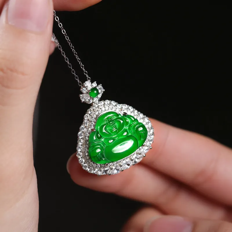 Oriental Jade Ice Type Necklaces Women's-1