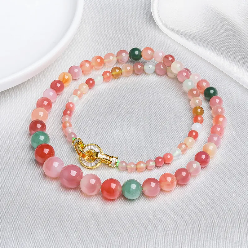 Oriental Jade Agate Necklaces Women's-4