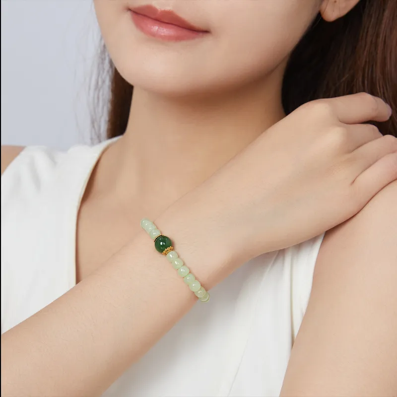 Oriental Jade Bracelets Pale Greenish White Jade Women's-4