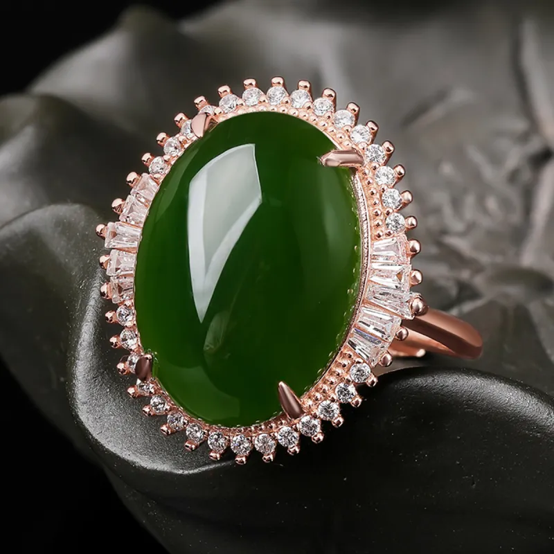 Oriental Jade Hetian Jade Rings Jasper Women's-3
