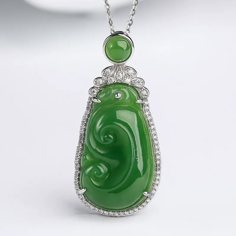 Oriental Jade Hetian Jade Necklaces Jasper Women's-6
