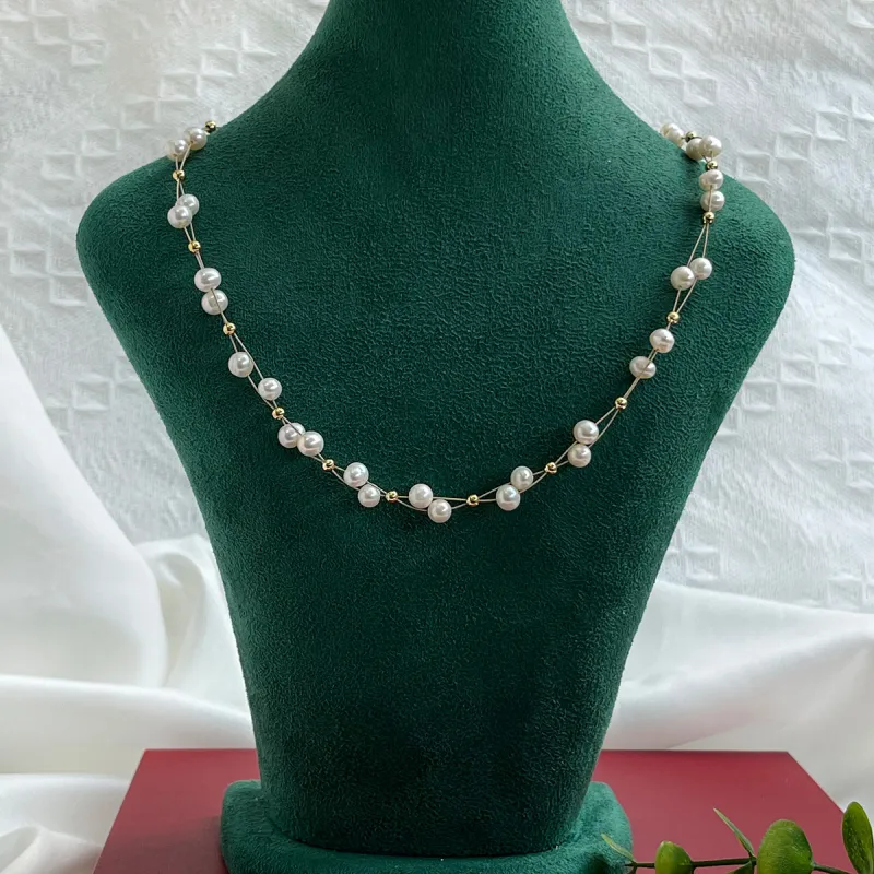 Oriental Jade Freshwater Pearl Necklaces Women's-1