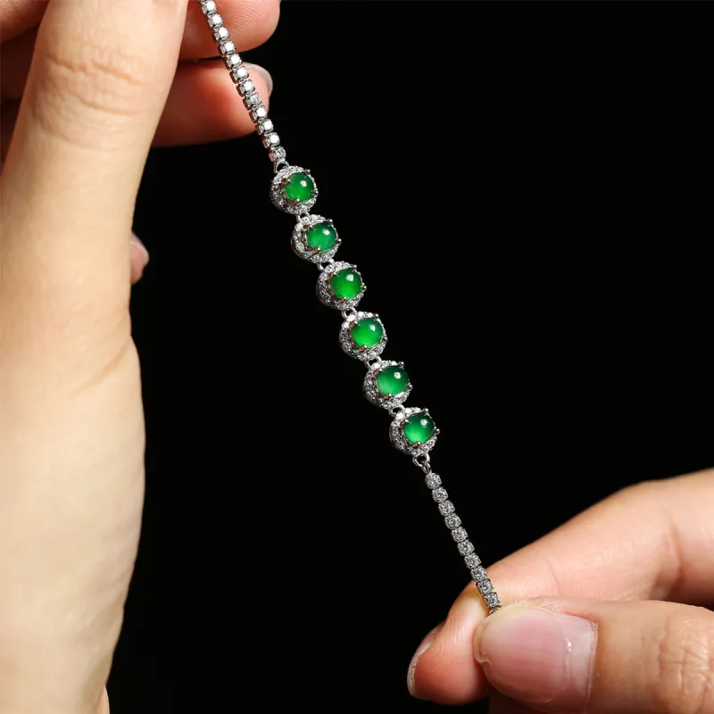 Oriental Jade Ice Type Jadeite Bracelets Women's-4
