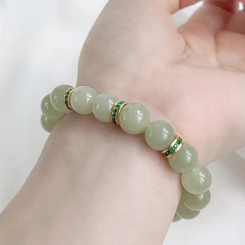 Oriental Jade Hetian Jade Bracelets Pale Greenish White Jade Women's-1