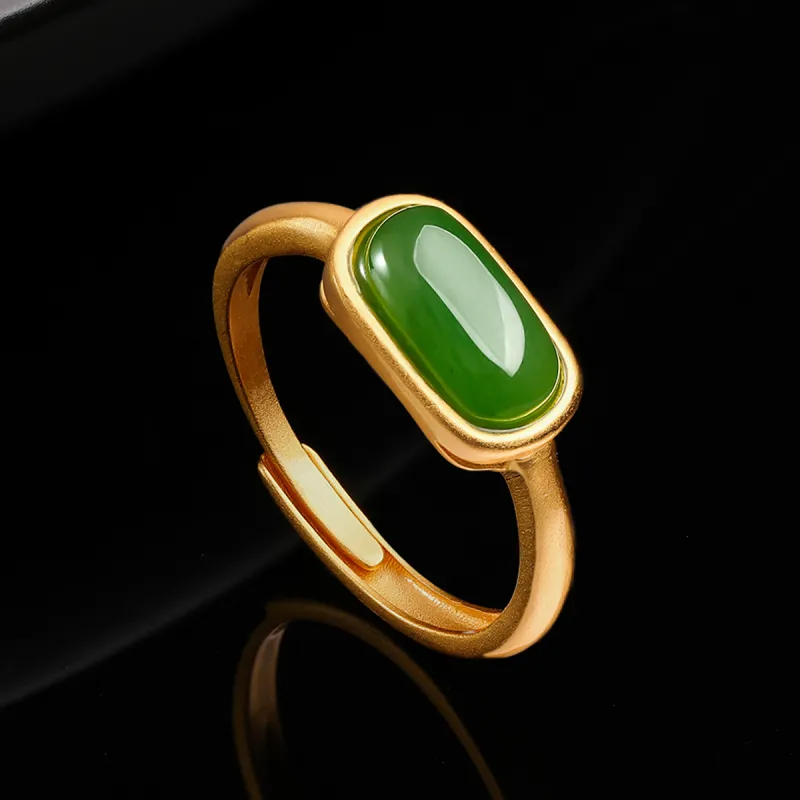 Oriental Jade Rings Jasper Women's-5