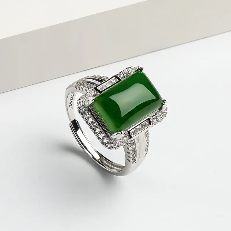 Oriental Jade Hetian Jade Rings Jasper Women's-6