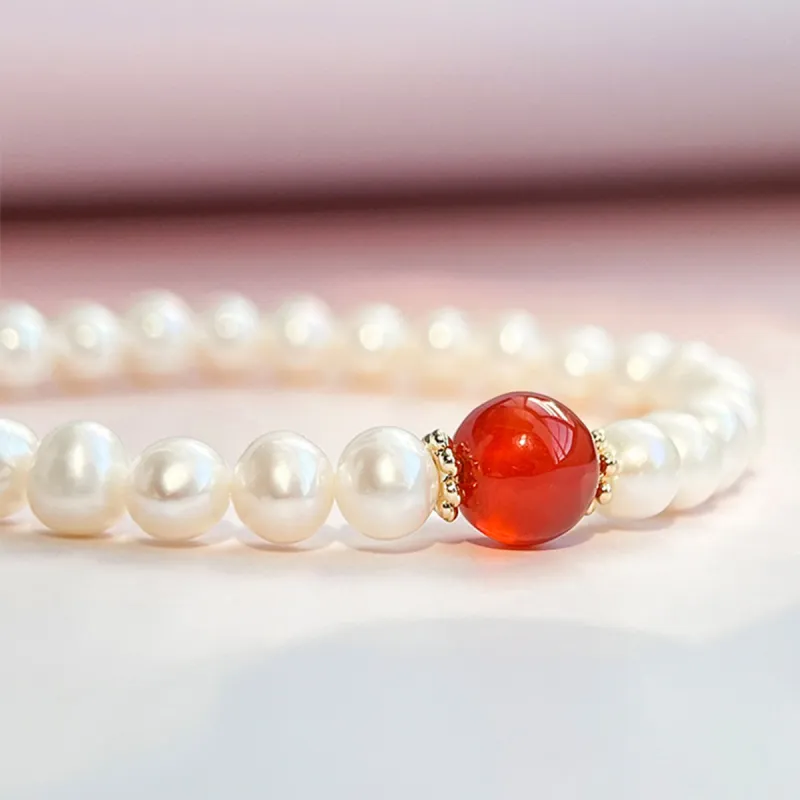 Oriental Jade Freshwater Pearl Bracelets Women's-4