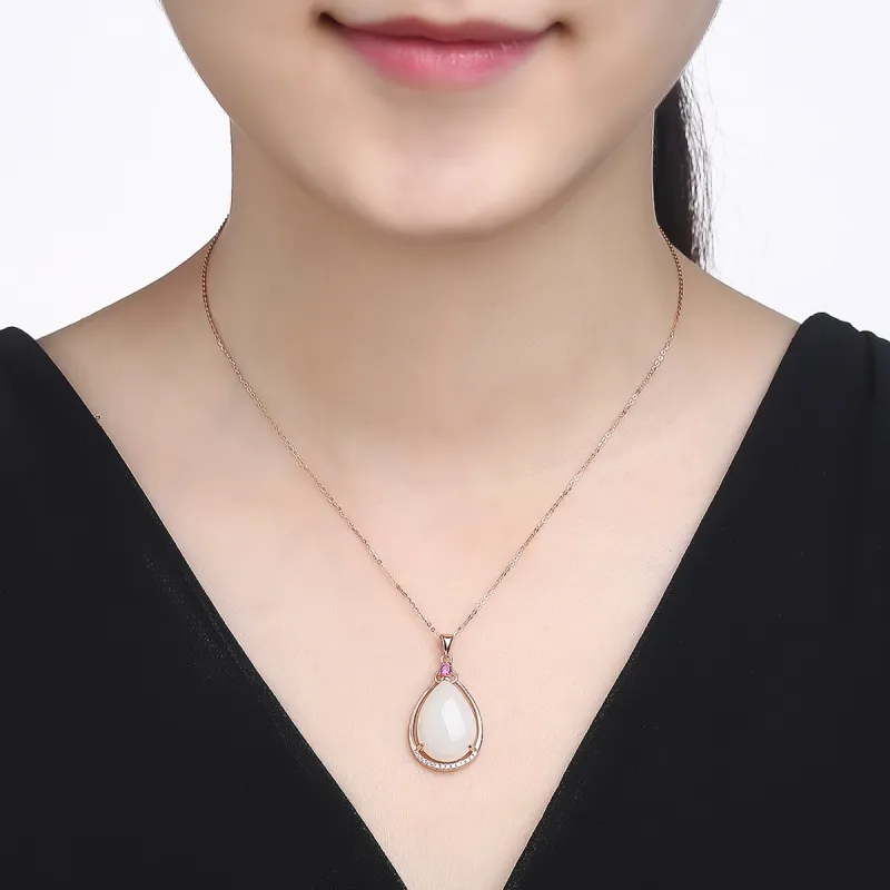 Oriental Jade Necklaces White Jade Women's-1