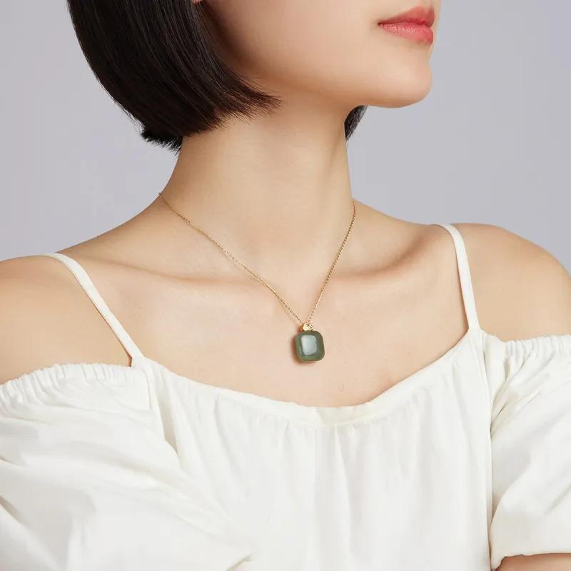 Oriental Jade Hetian Jade Necklaces Pale Greenish White Jade Women's-2