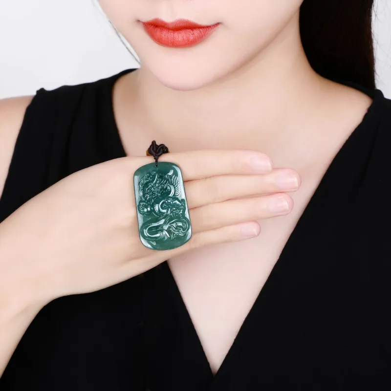 Oriental Jade Ice Type Jadeite Necklaces Unisex-2