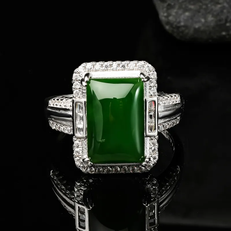 Oriental Jade Hetian Jade Rings Jasper Women's-3