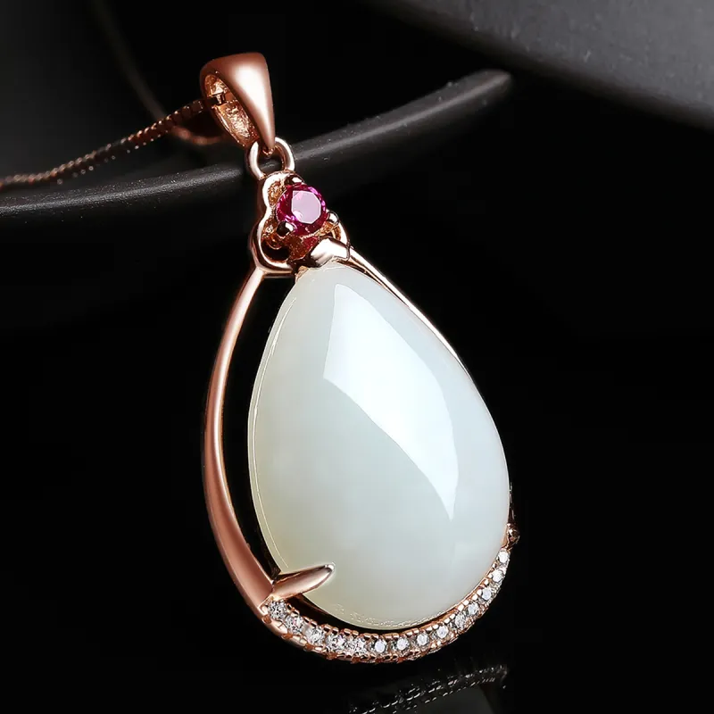 Oriental Jade Necklaces White Jade Women's-3