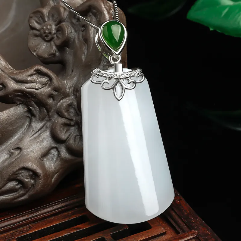 Oriental Jade Hetian Jade Necklaces White Jade Unisex-6