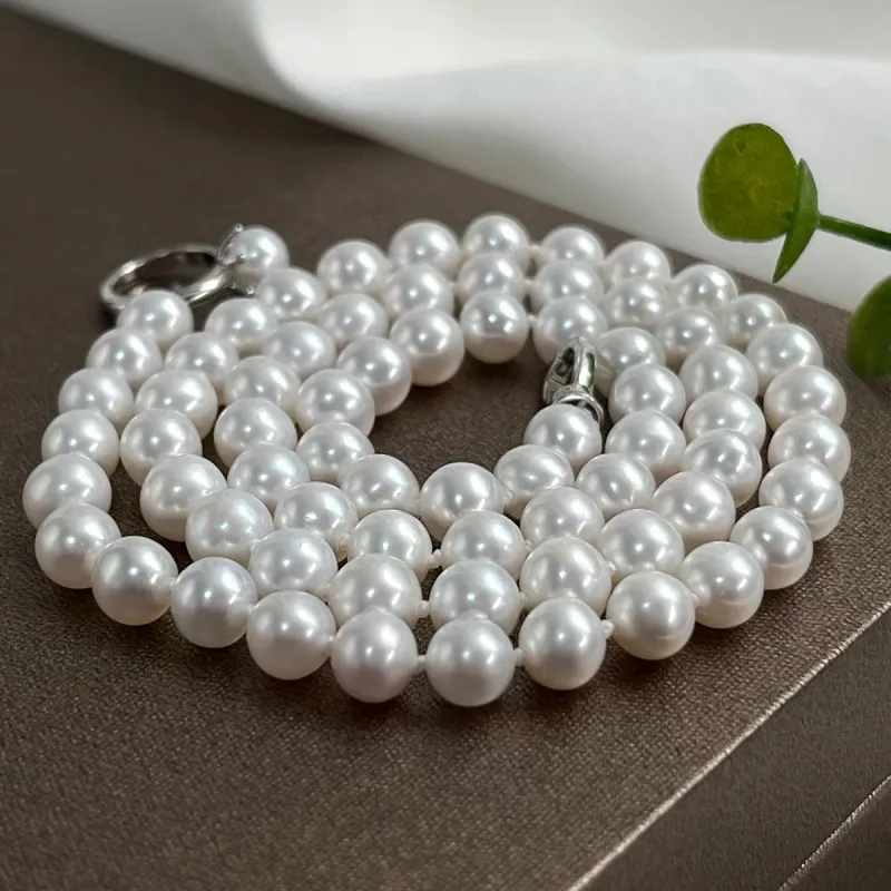 Oriental Jade Freshwater Pearl Necklaces Women's-2