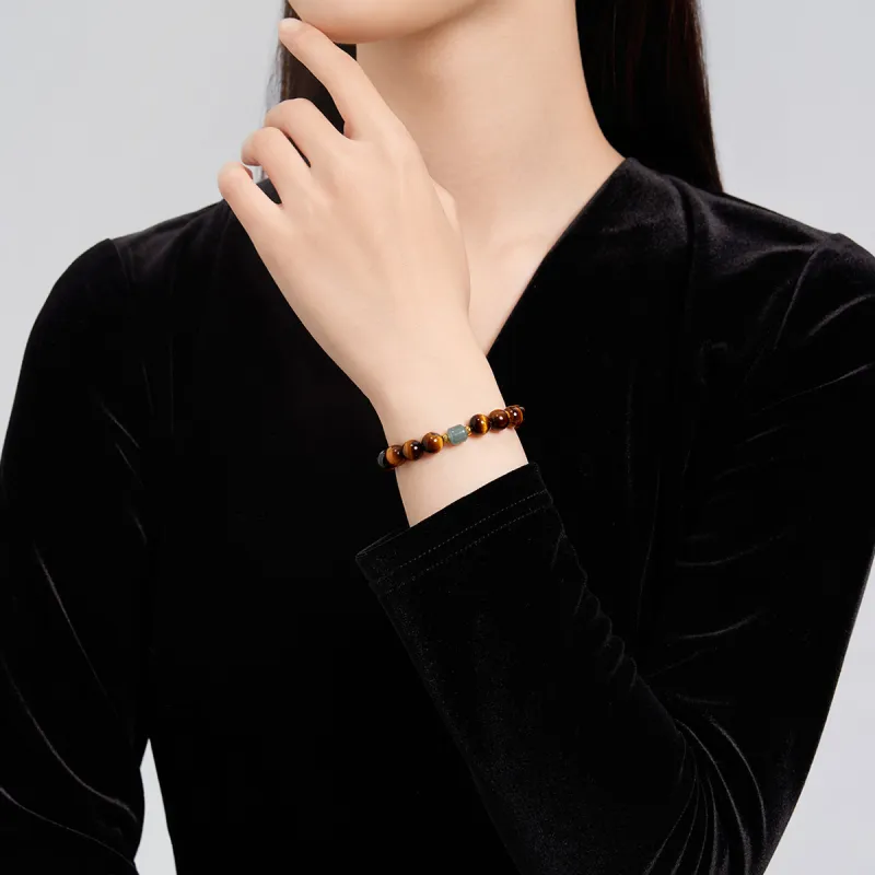 Oriental Jade Processing Tiger's Eye Stone Bracelets Unisex-3