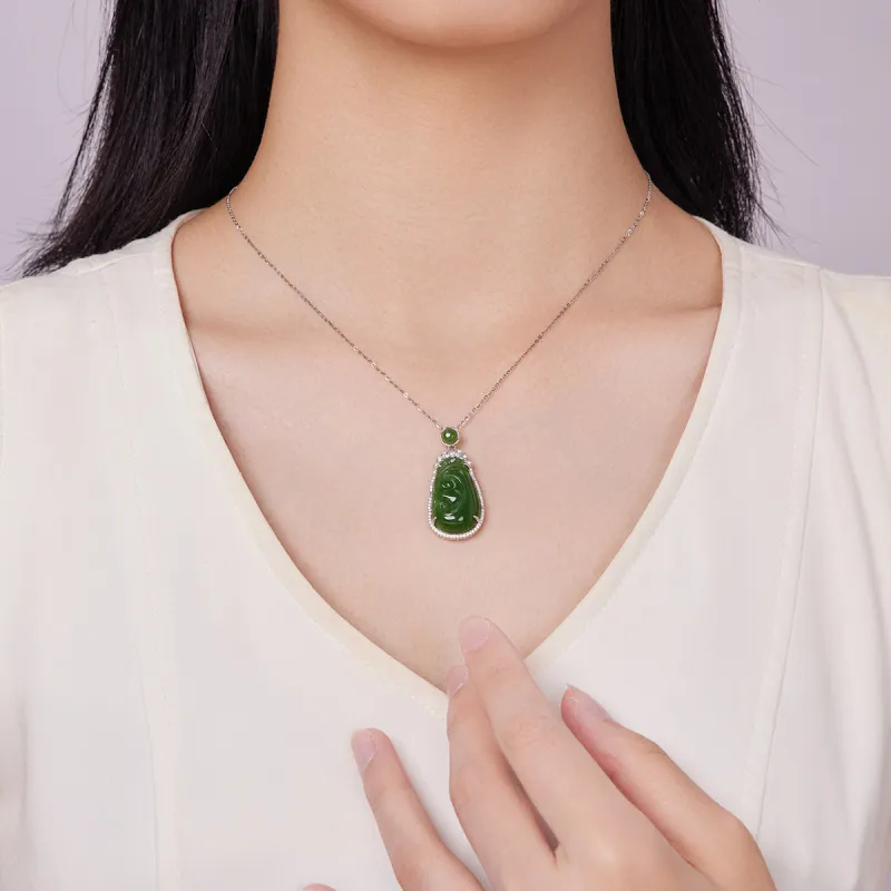 Oriental Jade Hetian Jade Necklaces Jasper Women's-1
