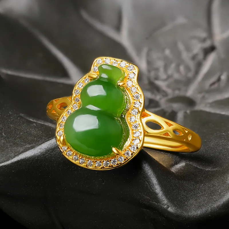 Oriental Jade Rings Jasper Women's-4