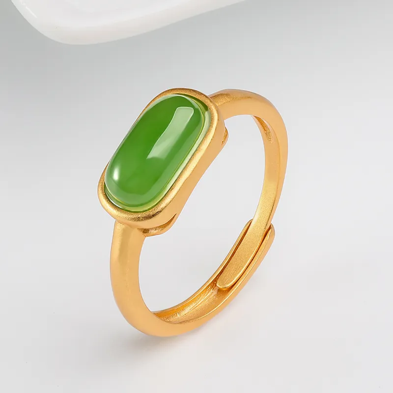 Oriental Jade Rings Jasper Women's-6