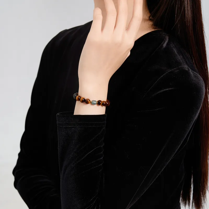 Oriental Jade Processing Tiger's Eye Stone Bracelets Unisex-2