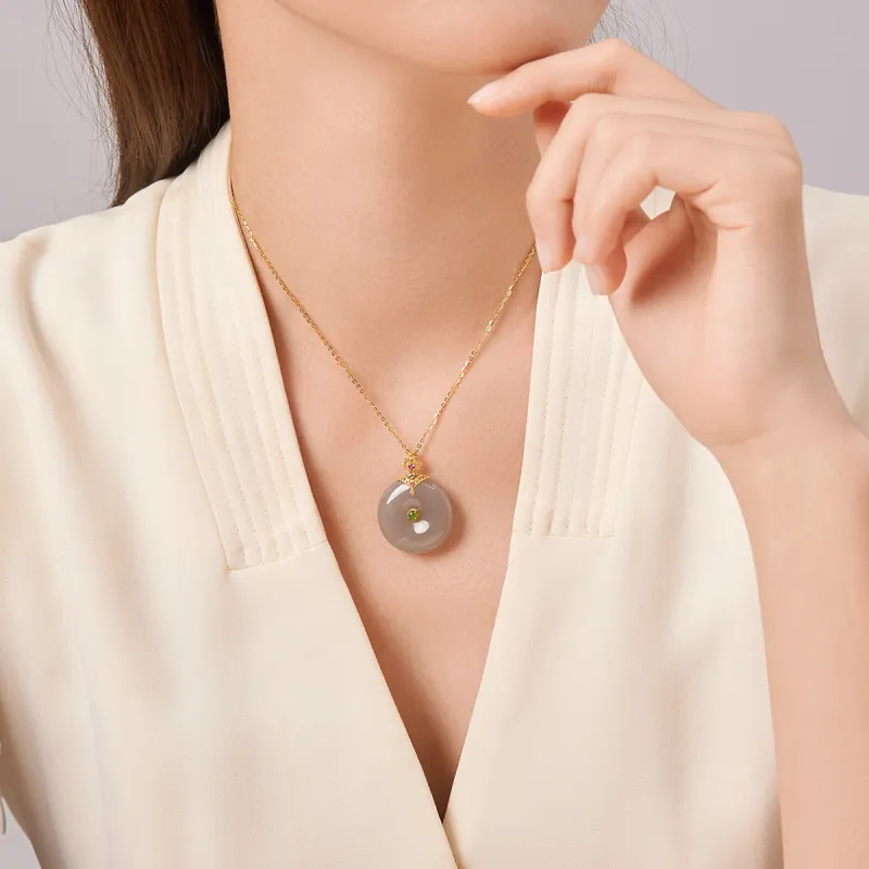 Oriental Jade Hetian Jade Necklaces Smoky Purple Women's-3