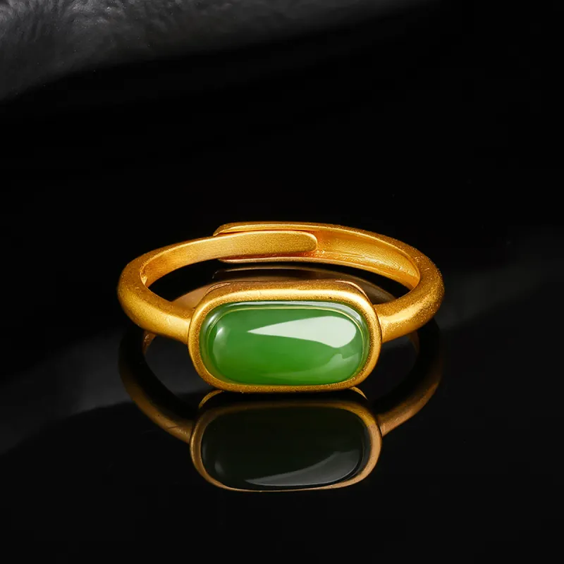 Oriental Jade Rings Jasper Women's-3