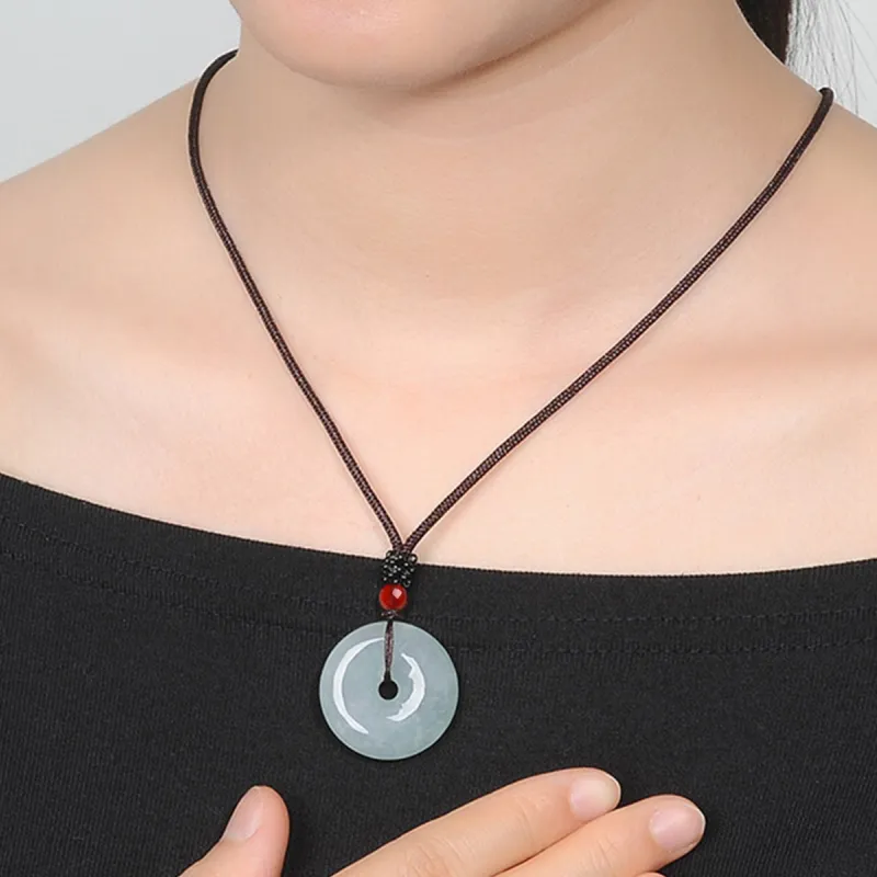 Oriental Jade Glutinous Jade Natural Jadeite Necklace Unisex-2