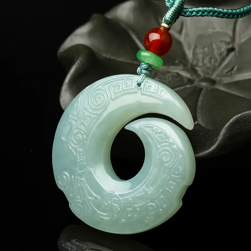 Oriental Jade Hetian Jade Pendants Pale Greenish White Jade Unisex-1