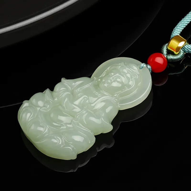 Oriental Jade Hetian Jade Necklaces Pale Greenish White Jade Women's-3
