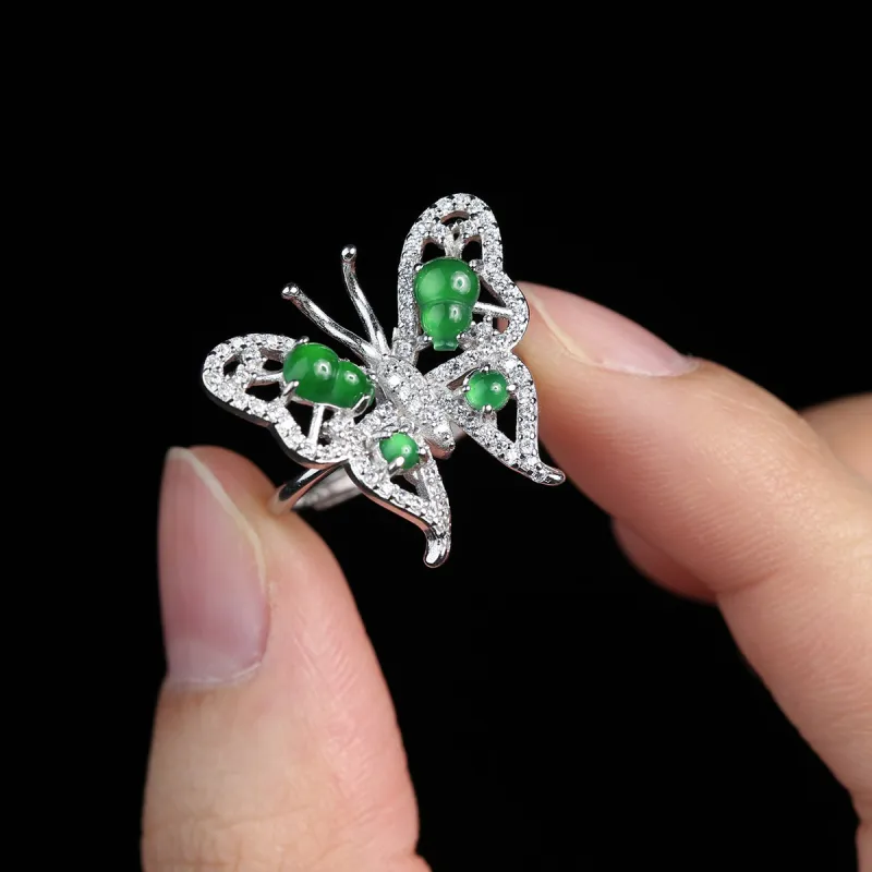 Oriental Jade Ice Glutinous Jadeite Rings Women's-6