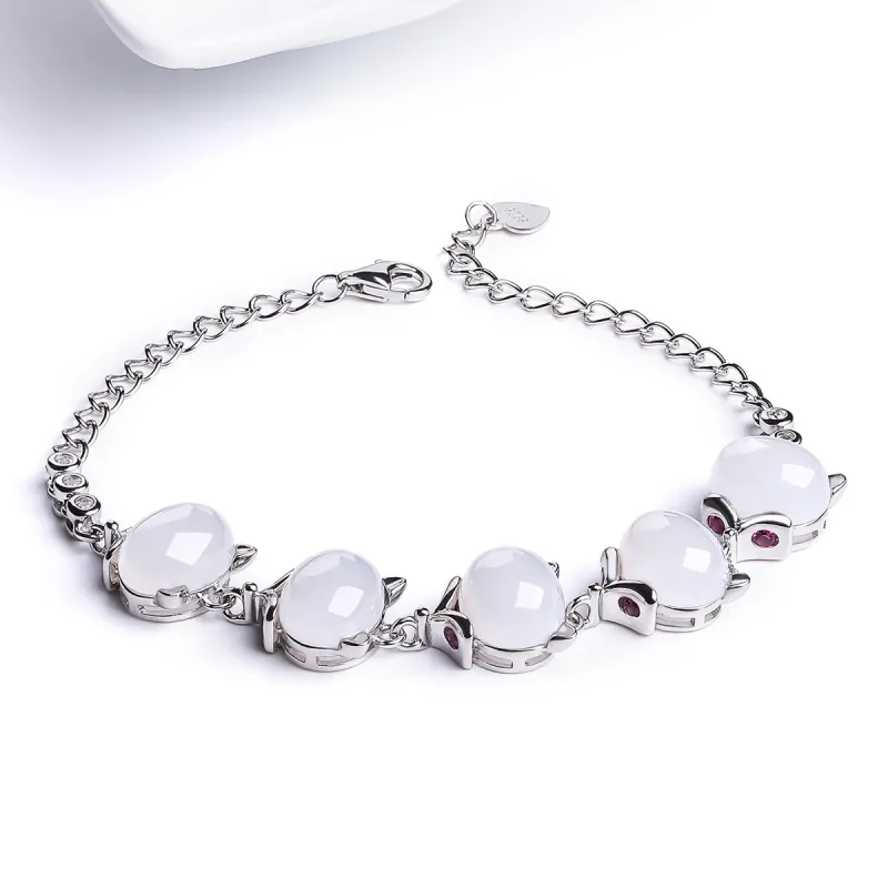 Oriental Jade Bracelets White Jade Women's-6