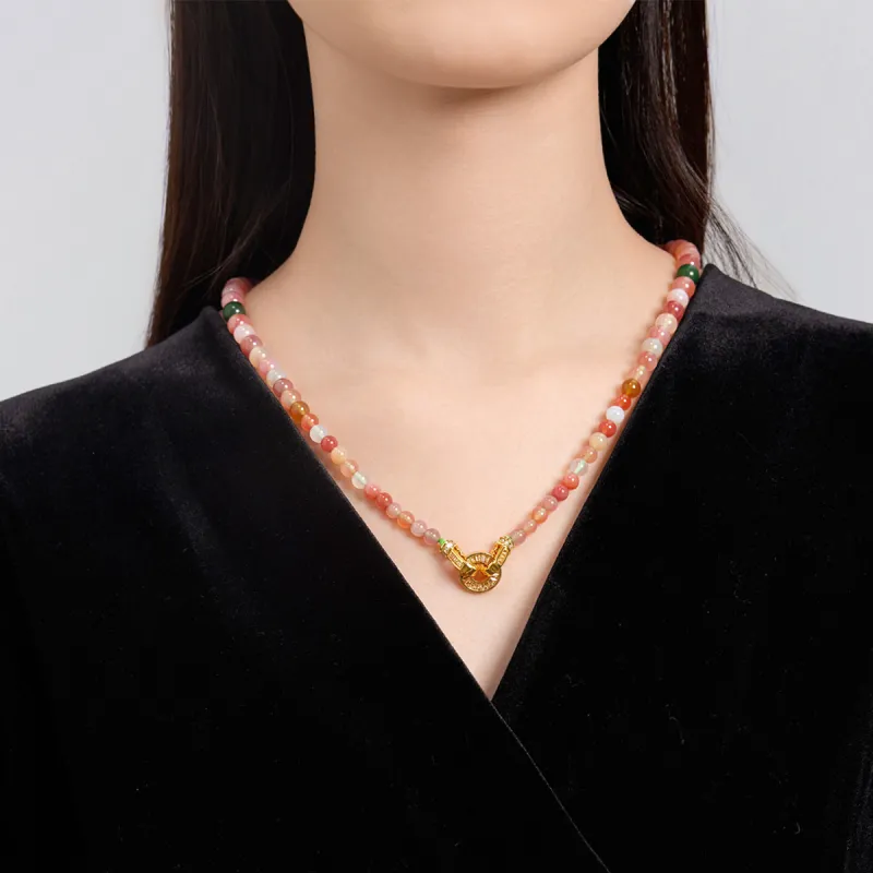 Oriental Jade Agate Necklaces Women's-6