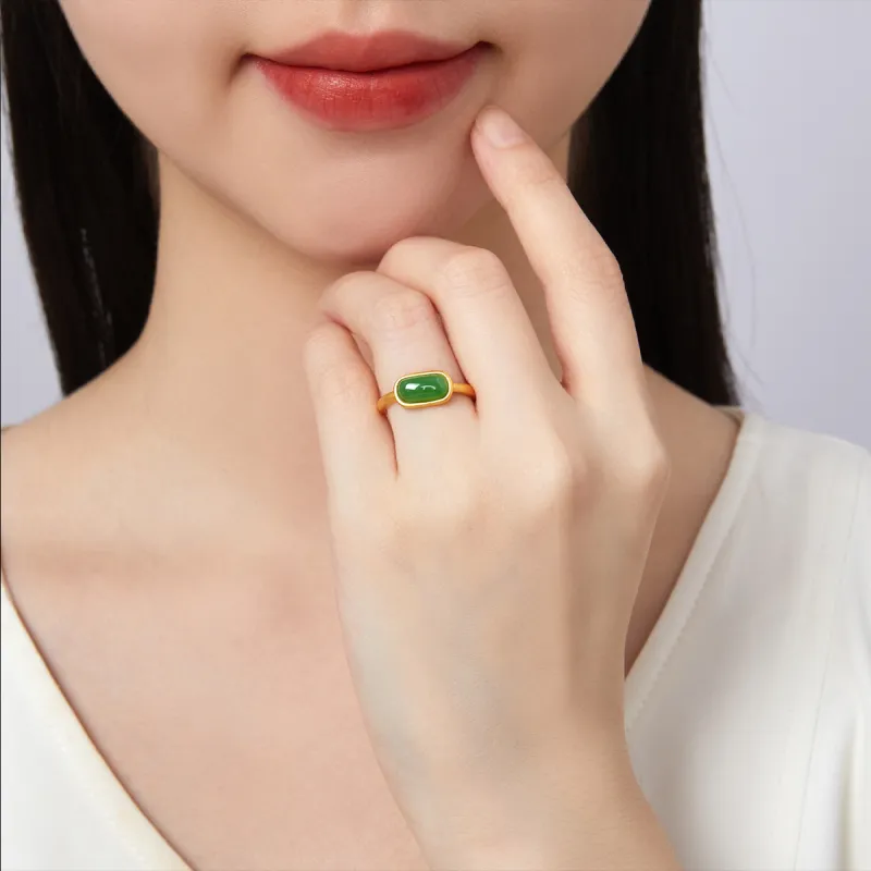 Oriental Jade Rings Jasper Women's-1