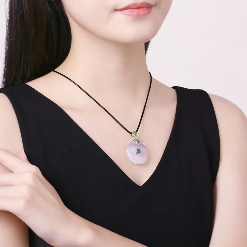 Oriental Jade Chalcedony Necklaces Unisex-4