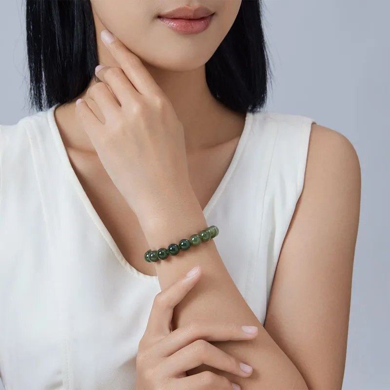 Oriental Jade Hetian Jade Bracelets Pale Greenish White Jade Women's-1