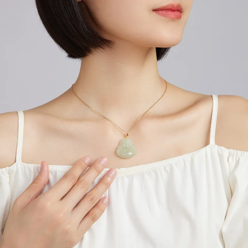 Oriental Jade Pendants Pale Greenish White Jade Women's-2