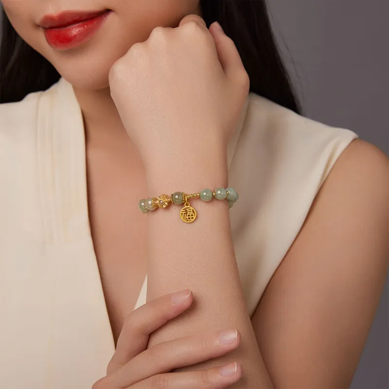 Oriental Jade Hetian Jade Bracelets Pale Greenish White Jade Women's-1
