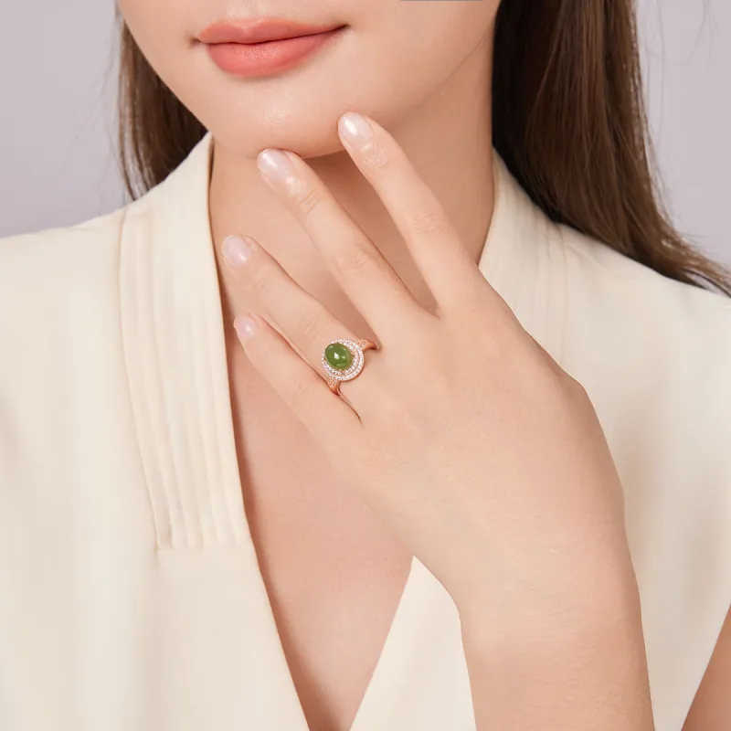Oriental Jade Hetian Jade Rings Jasper Women's-4