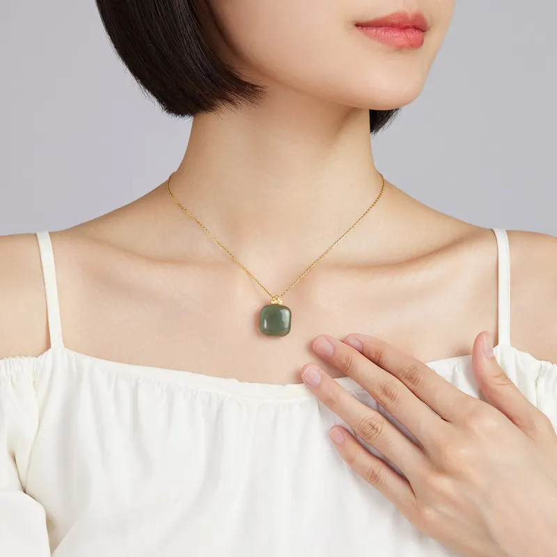 Oriental Jade Hetian Jade Necklaces Pale Greenish White Jade Women's-1